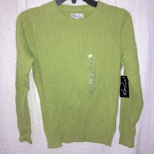 NWT Lime green long sleeved sweater by Kim Rogers